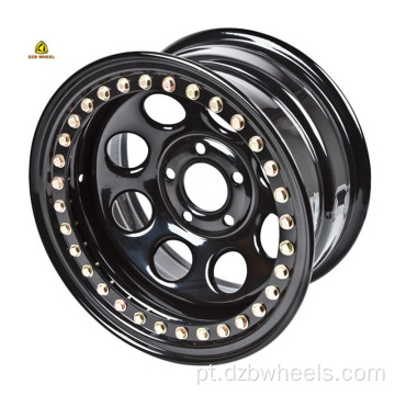 Rodas pretas 4x4 offroad 5x114.3 15 polegadas